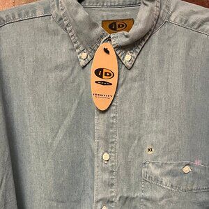NWT ID Wear Tencel Denim-Look Button Down XL